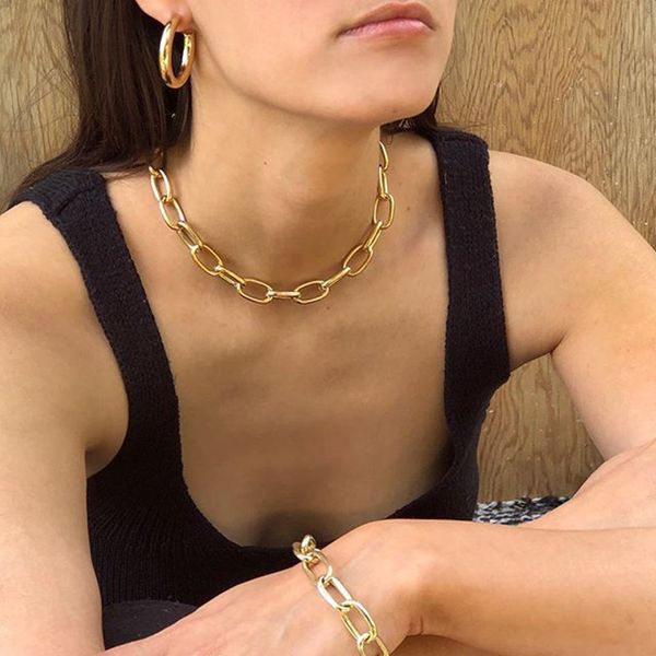 timeless wonder titanium chunky chain choker necklace women stainless steel jewelry designer gothic boho trendy 12mm ins 2522, Golden;silver
timeless wonder titanium chunky chain choker necklace women stainless steel jewelry designer gothic boho trendy 12mm ins 2522, Golden;silver