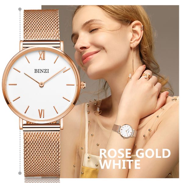 2019 binzi luxury womens watch rose gold steel mesh belt bracelet hour girls clock ladies watches montre femme new, Slivery;brown
2019 binzi luxury womens watch rose gold steel mesh belt bracelet hour girls clock ladies watches montre femme new, Slivery;brown