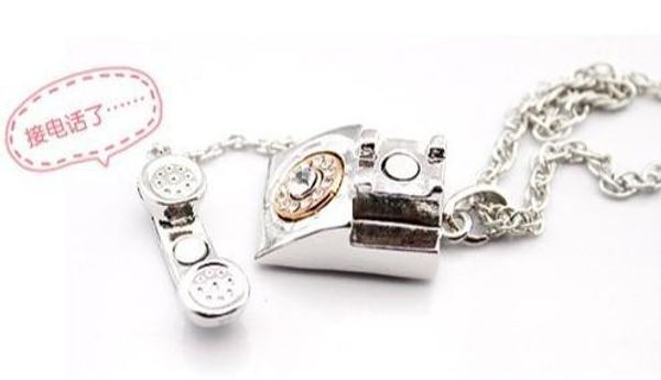 new men women sweater necklace telphone pendant necklace chain necklaces, Silver
new men women sweater necklace telphone pendant necklace chain necklaces, Silver