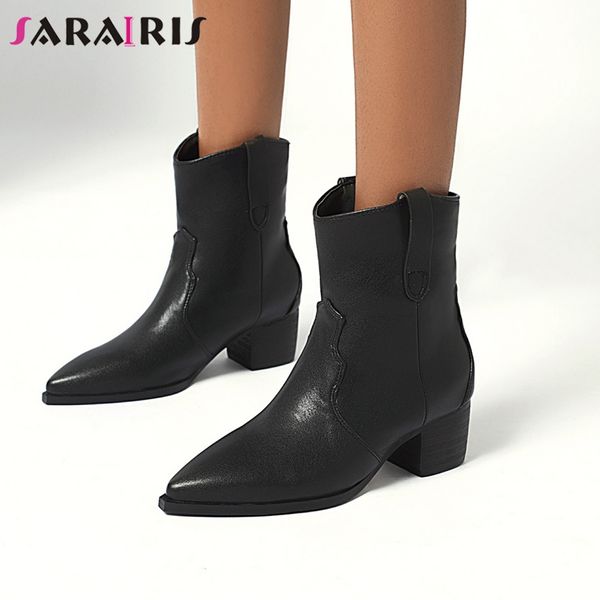 sarairis plus size 34-47 ladies fashion pointed toe western boots women med heels boots elegant ankle flock shoes woman, Black
sarairis plus size 34-47 ladies fashion pointed toe western boots women med heels boots elegant ankle flock shoes woman, Black