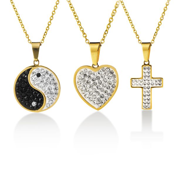 tai chi gossip heart cross pendant necklaces women men fashion stainless o chain charm necklace choker collar koyle dropshipping, Silver
tai chi gossip heart cross pendant necklaces women men fashion stainless o chain charm necklace choker collar koyle dropshipping, Silver