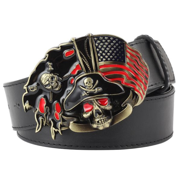 american flag pirate skull shape buckle belt casual leather men trousers belt, Black;brown
american flag pirate skull shape buckle belt casual leather men trousers belt, Black;brown