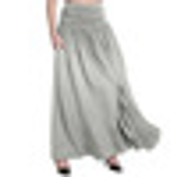 

oversized women lady high waist flared pleated long dress gypsy maxi skirt s-5xl, Black
