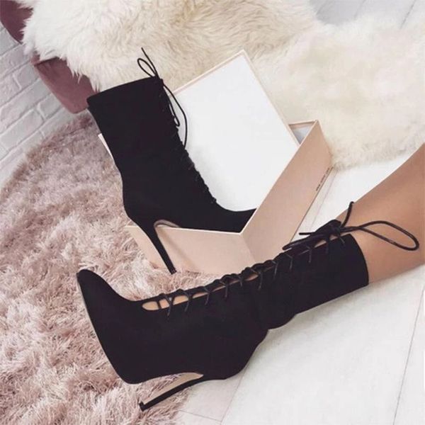 new punk women ankle boots lace up pointed toe high heel black pumps 11cm shoes for women black high heel plus size
new punk women ankle boots lace up pointed toe high heel black pumps 11cm shoes for women black high heel plus size