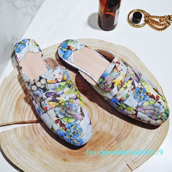 floral print real genuine leather mules shoes women square toe slip on low heel slippers ladies date spring autumn shoes d05, Black
floral print real genuine leather mules shoes women square toe slip on low heel slippers ladies date spring autumn shoes d05, Black