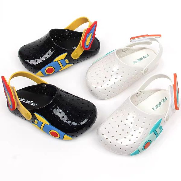 mini melissa furadinha babouche boy girl jelly shoes sandals 2020 new baby shoes melissa sandals kids shoes children sandal t200507, Black;red
