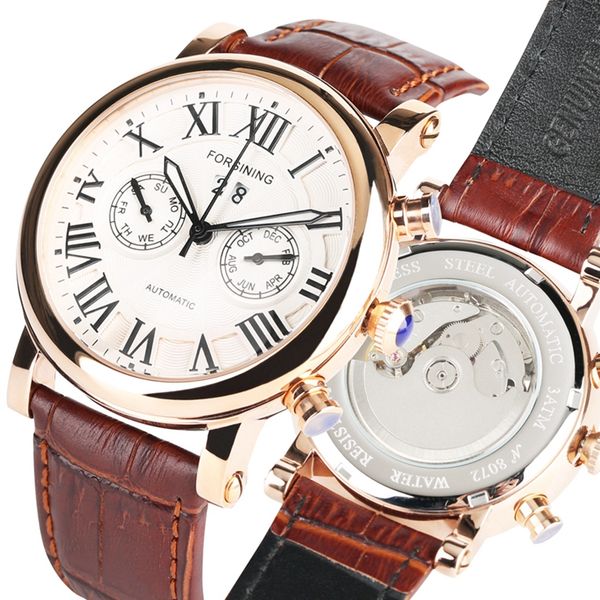 forsining men's watches 3d dial design luminous watch men leather automatic mechanical clock male relogio masculino, Slivery;brown
forsining men's watches 3d dial design luminous watch men leather automatic mechanical clock male relogio masculino, Slivery;brown