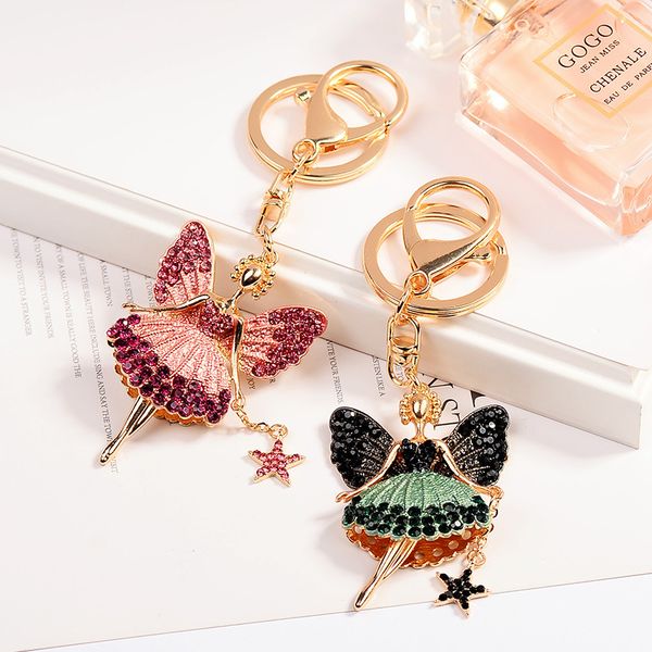 full cz rhinestone awing angel girl with star pendant keychains hi-q gold color metal key chains ring trinket female jewelry, Silver
full cz rhinestone awing angel girl with star pendant keychains hi-q gold color metal key chains ring trinket female jewelry, Silver