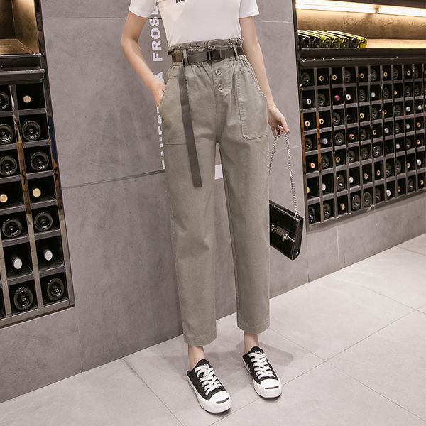 cargo women belted wide leg trousers 2020 autumn new loose ankle-length bottom high elastic waist casual woman harem pants, Black;white
cargo women belted wide leg trousers 2020 autumn new loose ankle-length bottom high elastic waist casual woman harem pants, Black;white