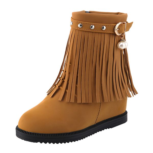 women's boots plus size ladies wedge heel tassel shoes ladies leather snow boots winter warm footwear fashion pearl casual, Black
women's boots plus size ladies wedge heel tassel shoes ladies leather snow boots winter warm footwear fashion pearl casual, Black