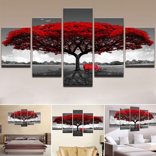5 pieces canvas red tree landscape decoration painting room, wall art rectangle modern printings home decor
5 pieces canvas red tree landscape decoration painting room, wall art rectangle modern printings home decor