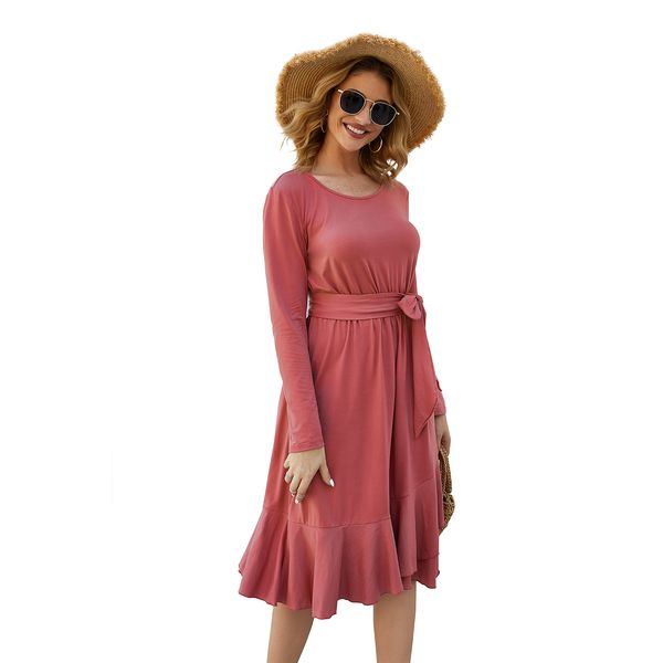 cross-border european and american brand new winter 2019 women's round neck long-sleeved base skirt slim dress big skirt, Black;gray
cross-border european and american brand new winter 2019 women's round neck long-sleeved base skirt slim dress big skirt, Black;gray