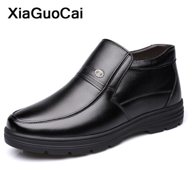 winter warm men ankle boots british male dress shoes genuine leather footwear with fur soft high for fathers slip-on, Black
winter warm men ankle boots british male dress shoes genuine leather footwear with fur soft high for fathers slip-on, Black