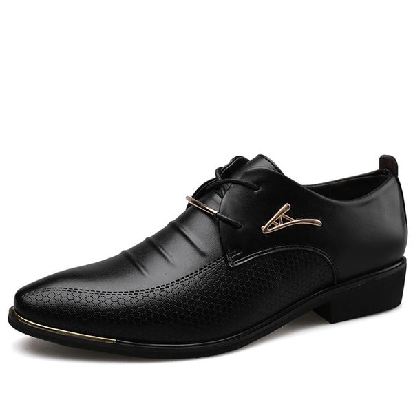 men's leather formal shoes lace up dress shoes oxfords retro elegant work footwear men dress shoes, Black
men's leather formal shoes lace up dress shoes oxfords retro elegant work footwear men dress shoes, Black