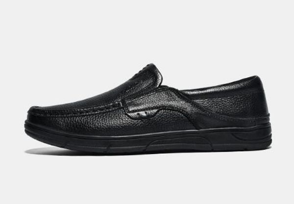 casual leather shoes for men without laces, soft leather for one foot, Black 
casual leather shoes for men without laces, soft leather for one foot, Black