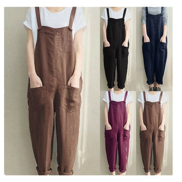 womens sleeveless dungarees rompers jumpsuit loose pants overalls playsuits, Black;white
womens sleeveless dungarees rompers jumpsuit loose pants overalls playsuits, Black;white