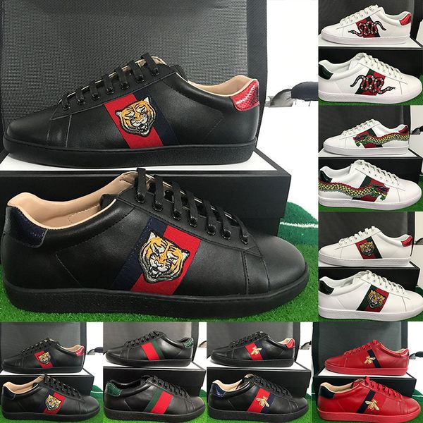 leisure shoe for men women ace designer sneakers with bee tiger python plate-forme casual shoes white black red flat bottom trainers 2019 
leisure shoe for men women ace designer sneakers with bee tiger python plate-forme casual shoes white black red flat bottom trainers 2019