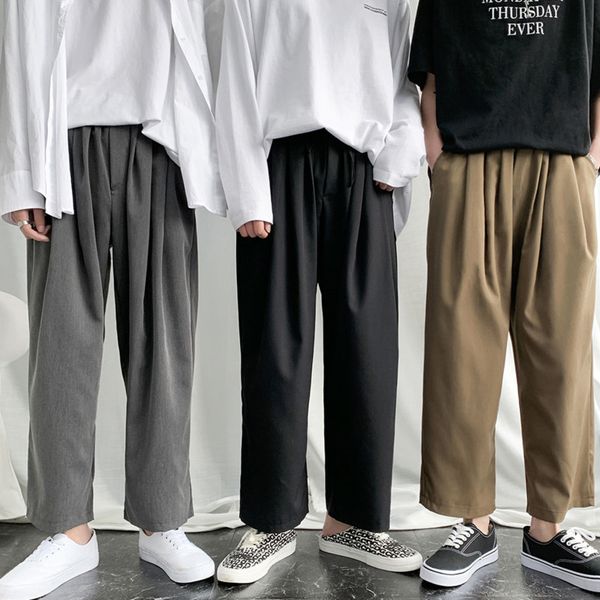 men's casual trousers 2020 spring and summer new solid color comfortable wild trousers young people fashion trend men's clothing, White;black
men's casual trousers 2020 spring and summer new solid color comfortable wild trousers young people fashion trend men's clothing, White;black