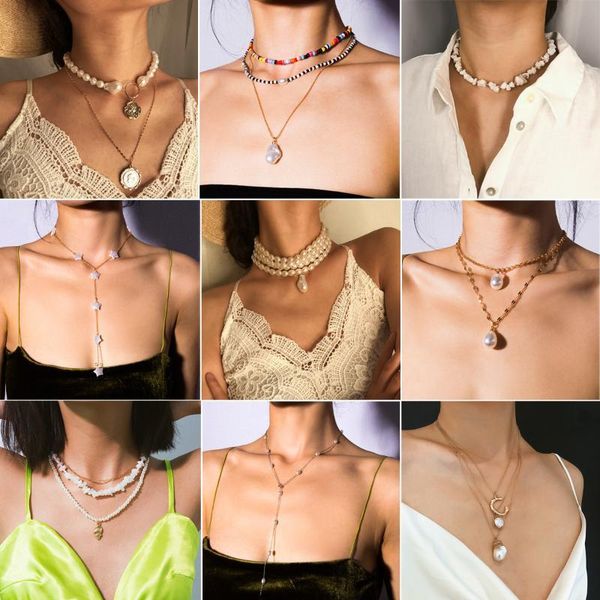 european and american national style and personality mix match handmade necklace with multi-layer special-shaped pearl rice, Silver
european and american national style and personality mix match handmade necklace with multi-layer special-shaped pearl rice, Silver