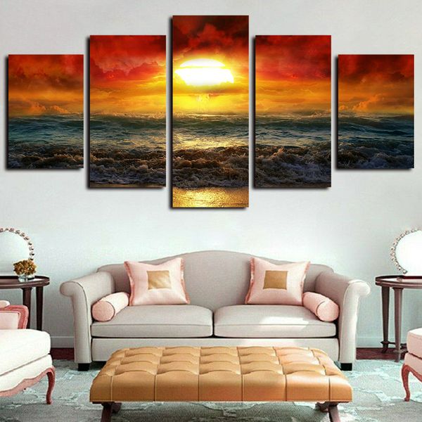 5 panels amazing sunset beach sea wave landscape artworks giclee canvas wall art for home decor poster canvas print oil painting
5 panels amazing sunset beach sea wave landscape artworks giclee canvas wall art for home decor poster canvas print oil painting