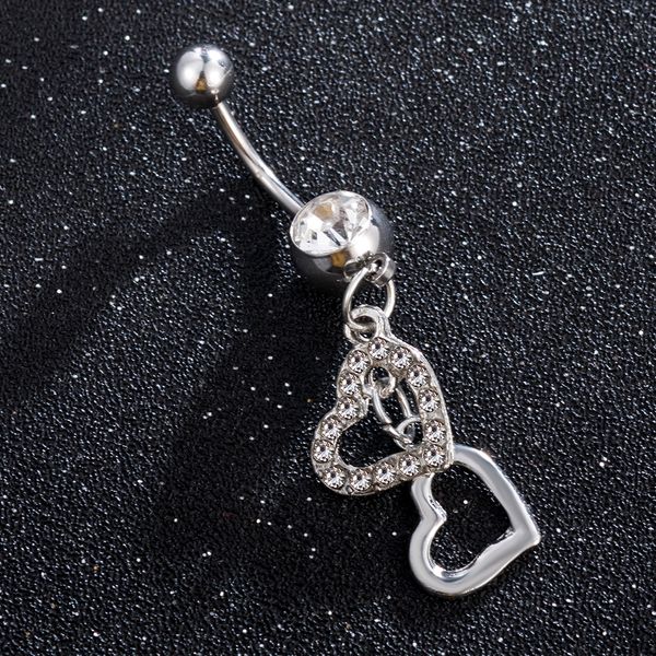 double hearts rhinestone crystal medical steel belly button ring dangle navel body jewelry piercings pet supplies, Slivery;golden
double hearts rhinestone crystal medical steel belly button ring dangle navel body jewelry piercings pet supplies, Slivery;golden