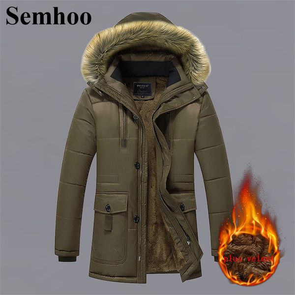 men's winter coats 2019 casual hooded thickening warm plus velent fur collar mid long cotton coat simple fashion mens plus size, Black
men's winter coats 2019 casual hooded thickening warm plus velent fur collar mid long cotton coat simple fashion mens plus size, Black