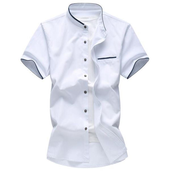 20 summer new men's stand collar oxford spinning solid color short sleeve shirt youth stand collar trend fashion casual shirt, White;black
20 summer new men's stand collar oxford spinning solid color short sleeve shirt youth stand collar trend fashion casual shirt, White;black