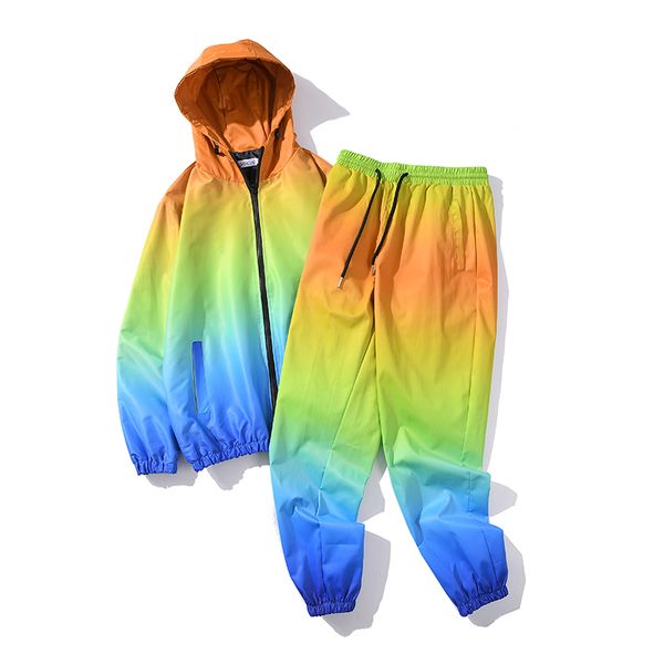 colorful gradient spring two piece pants set men and women loose casual hooded jacket & joggers pants tracksuit couple harajuku, Gray
colorful gradient spring two piece pants set men and women loose casual hooded jacket & joggers pants tracksuit couple harajuku, Gray