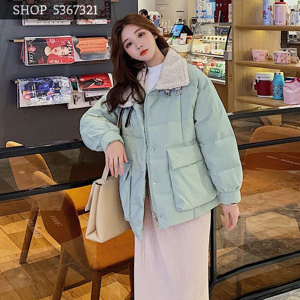 2019 winter trend student lovely easy thickening lapel lamb wool coat woman cotton suit-dress loose coat, Black
2019 winter trend student lovely easy thickening lapel lamb wool coat woman cotton suit-dress loose coat, Black