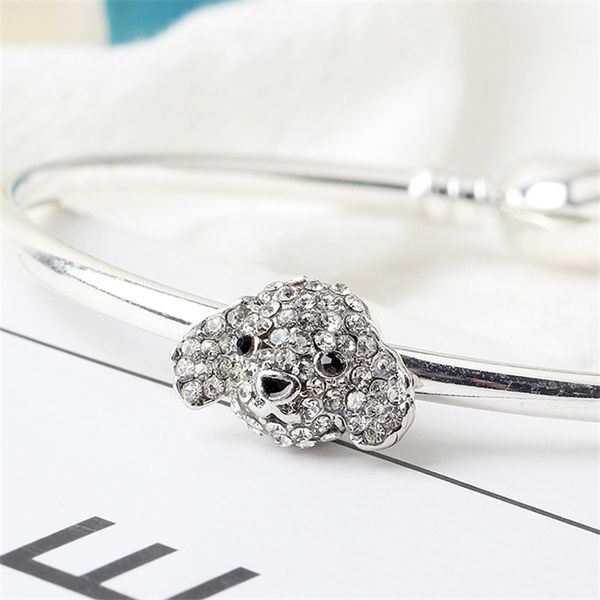white rhinestone alloy charm bead cute dog head fashion jewelry stunning european style for diy bracelet bangle, Black
white rhinestone alloy charm bead cute dog head fashion jewelry stunning european style for diy bracelet bangle, Black