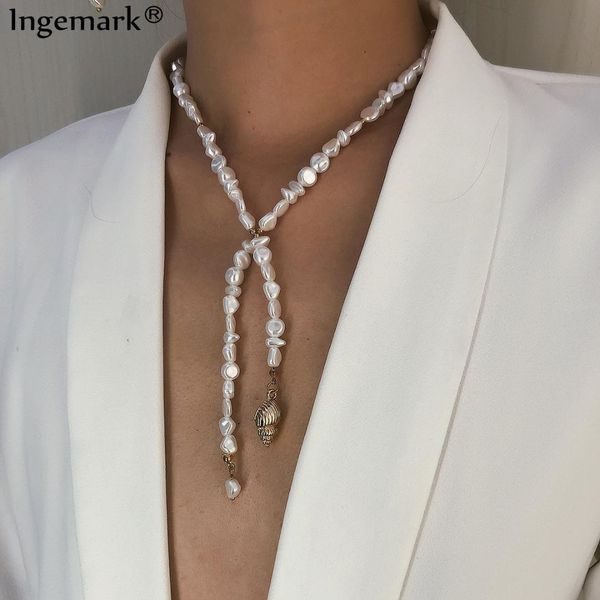 ingemark korean imitation pearls long chain necklace summer wedding boho alloy shell pendant choker necklaces female jewelry new, Silver
ingemark korean imitation pearls long chain necklace summer wedding boho alloy shell pendant choker necklaces female jewelry new, Silver