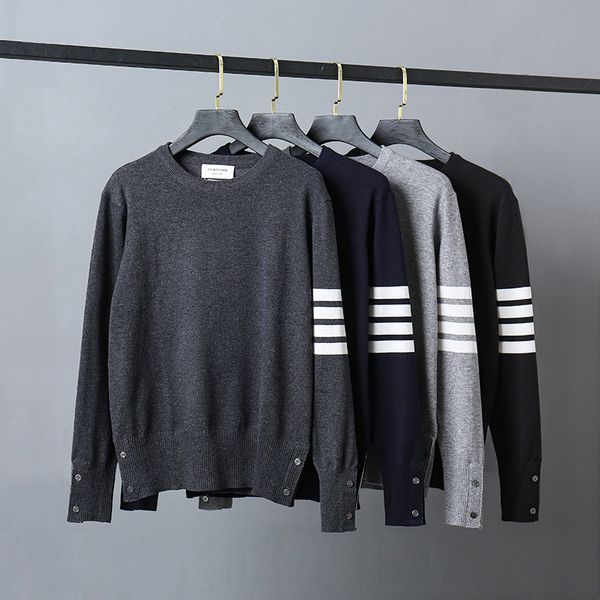 2020 fashion tb thom brand sweaters men slim fit o-neck pullovers clothing striped wool cotton solid winter casual coat, White;black
2020 fashion tb thom brand sweaters men slim fit o-neck pullovers clothing striped wool cotton solid winter casual coat, White;black