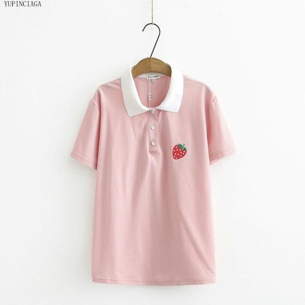 women's t-shirt turndown collar cotton t shirts strawberry embroidered harajuku 2021 summer short sleeve femme loose, White
women's t-shirt turndown collar cotton t shirts strawberry embroidered harajuku 2021 summer short sleeve femme loose, White