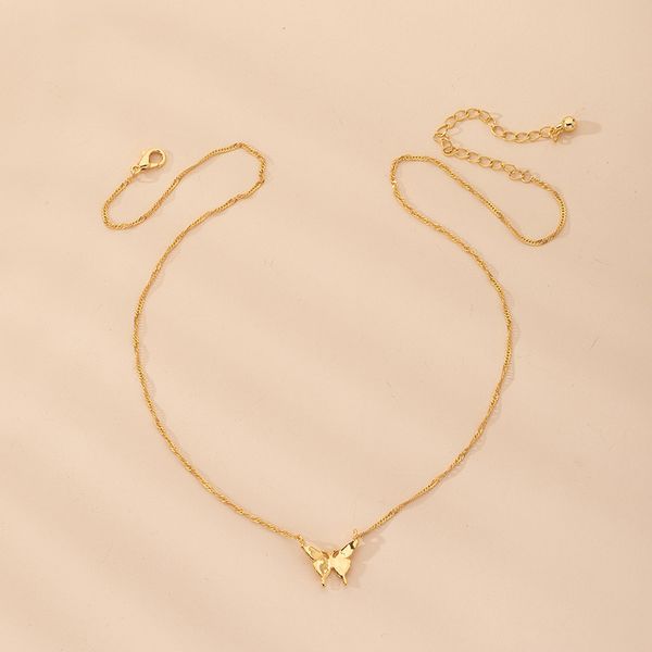 2020 new trendy gold chain butterfly insects minimalism necklace korean fashion party jewelry, Silver
