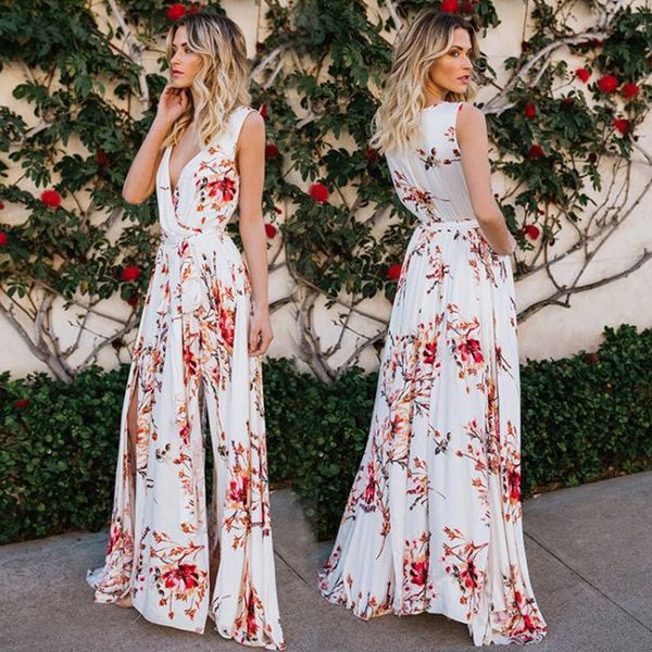 women split v neck lace-up floral sleeveless sundress summer long maxi dress, Black;gray
women split v neck lace-up floral sleeveless sundress summer long maxi dress, Black;gray