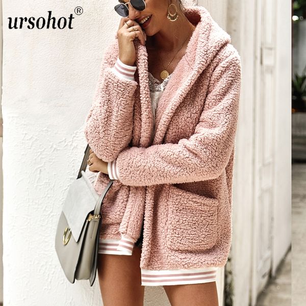 urso9colors fashion fleece winter women coat pocket patchwork long sleeve open stitch autumn faux fur wool coats with hat, Black;brown
urso9colors fashion fleece winter women coat pocket patchwork long sleeve open stitch autumn faux fur wool coats with hat, Black;brown