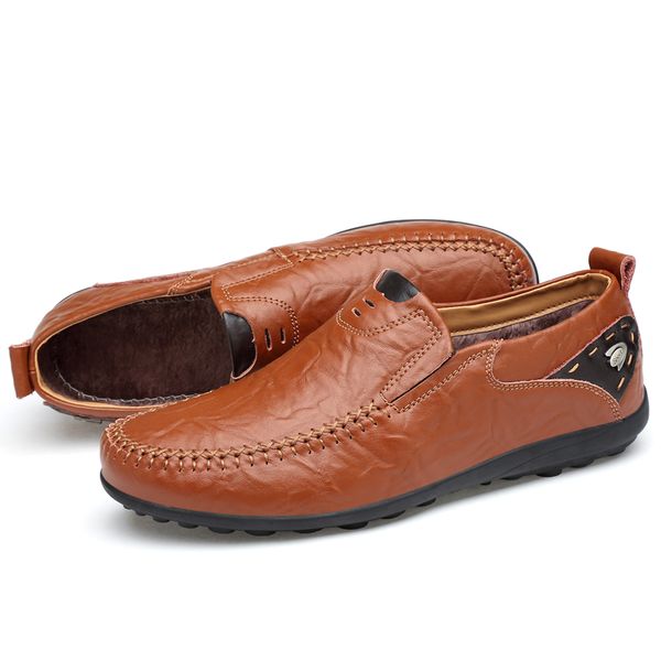 men's winter loafers split leather men casual shoes fashion quality driving moccasins slip on loafers men flat shoes, Black
men's winter loafers split leather men casual shoes fashion quality driving moccasins slip on loafers men flat shoes, Black