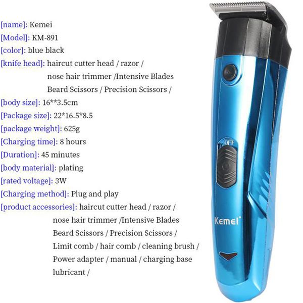 kemei 891 electric hair trimmer professional clipper cut hair cutting machine with limit combs 35d bwkf gclzy
kemei 891 electric hair trimmer professional clipper cut hair cutting machine with limit combs 35d bwkf gclzy