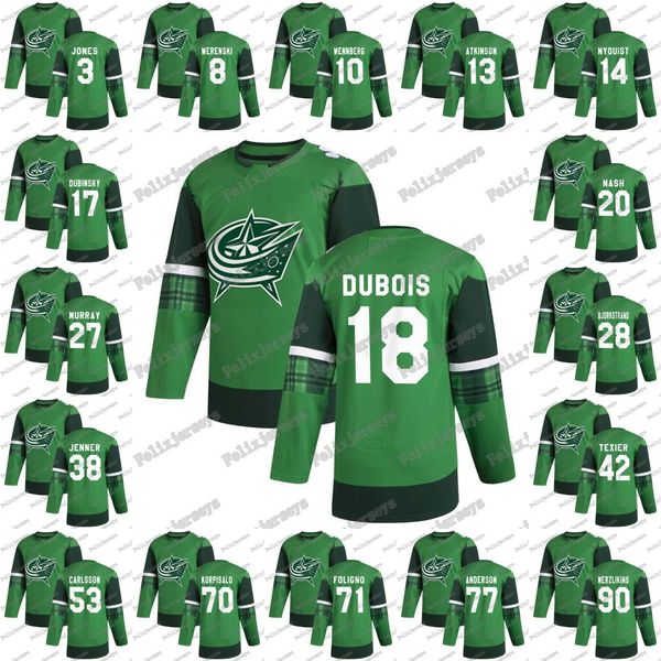 18 pierre-luc dubois green 2020 st. patrick's day columbus blue jackets oliver bjorkstrand gustav nyquist 3 seth jones zach werenski je, Black;red
18 pierre-luc dubois green 2020 st. patrick's day columbus blue jackets oliver bjorkstrand gustav nyquist 3 seth jones zach werenski je, Black;red