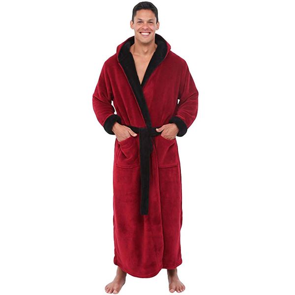 men robe sleepwear winter lengthened plush shawl bathrobe home clothes long sleeved robe coat bathrobe men clothing, Black;brown
men robe sleepwear winter lengthened plush shawl bathrobe home clothes long sleeved robe coat bathrobe men clothing, Black;brown