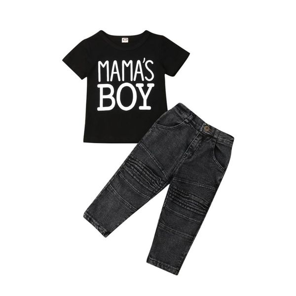 2019 toddler kids baby boy clothes set summer short sleeve black letter t-shirt denim jeans pants trousers outfit 2pcs, White
2019 toddler kids baby boy clothes set summer short sleeve black letter t-shirt denim jeans pants trousers outfit 2pcs, White