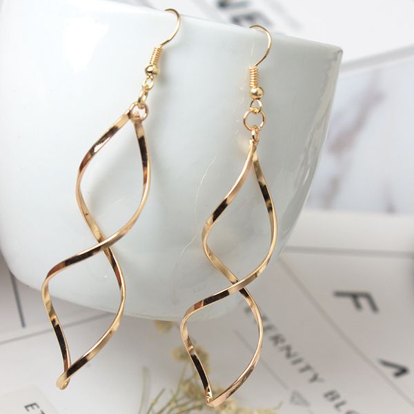 fashion double loop drop earrings for women long wave dangle earrings statement wedding jewelry wholesale, Silver
fashion double loop drop earrings for women long wave dangle earrings statement wedding jewelry wholesale, Silver