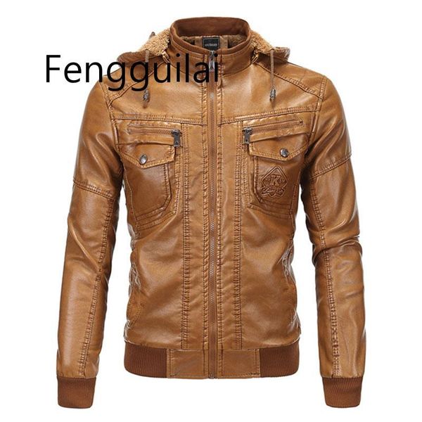 hooded leather jacket men jaqueta de couro masculina men's thick pu leather coat men winter faux fur fleece jackets for male, Black
hooded leather jacket men jaqueta de couro masculina men's thick pu leather coat men winter faux fur fleece jackets for male, Black
