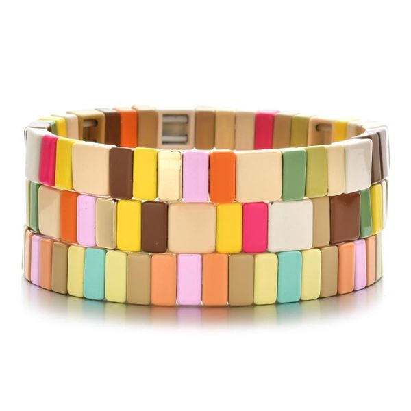 new friends bracelets enamel tile bracelet women armband bangles pulseras mujer 2020 jewelry boho summer friendship gift, Golden;silver
new friends bracelets enamel tile bracelet women armband bangles pulseras mujer 2020 jewelry boho summer friendship gift, Golden;silver