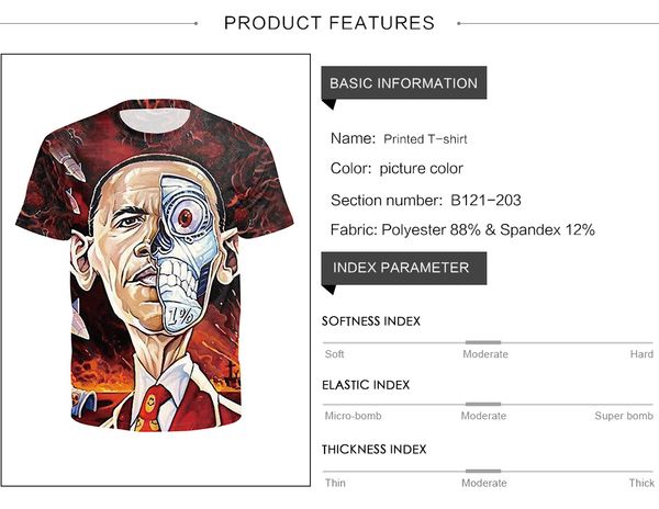selling 3d digital printing image funny style round neck t-shirt male b121-203, White;black
selling 3d digital printing image funny style round neck t-shirt male b121-203, White;black