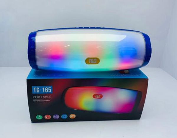 

tg165 portable wireless bluetooth speaker led flash music mp3 player super bass waterproof subwoofer sd card player with mic 1200mah