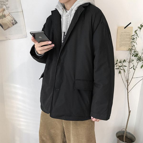 autumn new cotton suit jacket men's warm fashion solid color business casual dress jacket man street wild loose blazer men, White;black
autumn new cotton suit jacket men's warm fashion solid color business casual dress jacket man street wild loose blazer men, White;black