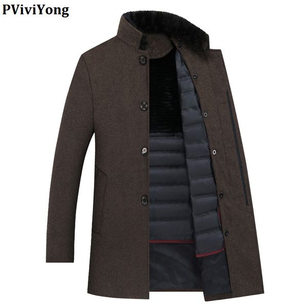 pviviyong 2019 winter wool trench coat men, down jacket liner fur collar jacket men parka 8866, Black
pviviyong 2019 winter wool trench coat men, down jacket liner fur collar jacket men parka 8866, Black