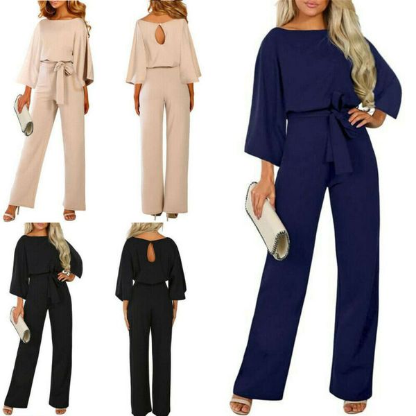 women's jumpsuits & rompers plus size womens solid loose casual jumpsuit bandage holiday long playsuit summer beach party pants, Black;white
women's jumpsuits & rompers plus size womens solid loose casual jumpsuit bandage holiday long playsuit summer beach party pants, Black;white