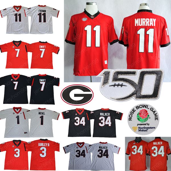NCAA Georgia Bulldogs #11 Jake Fromm 7 DAndre Swift 3 Todd Gurley II Walker Black Red White UGA Rose Bowl Sugar 150TH Football Jerseys
NCAA Georgia Bulldogs #11 Jake Fromm 7 DAndre Swift 3 Todd Gurley II Walker Black Red White UGA Rose Bowl Sugar 150TH Football Jerseys